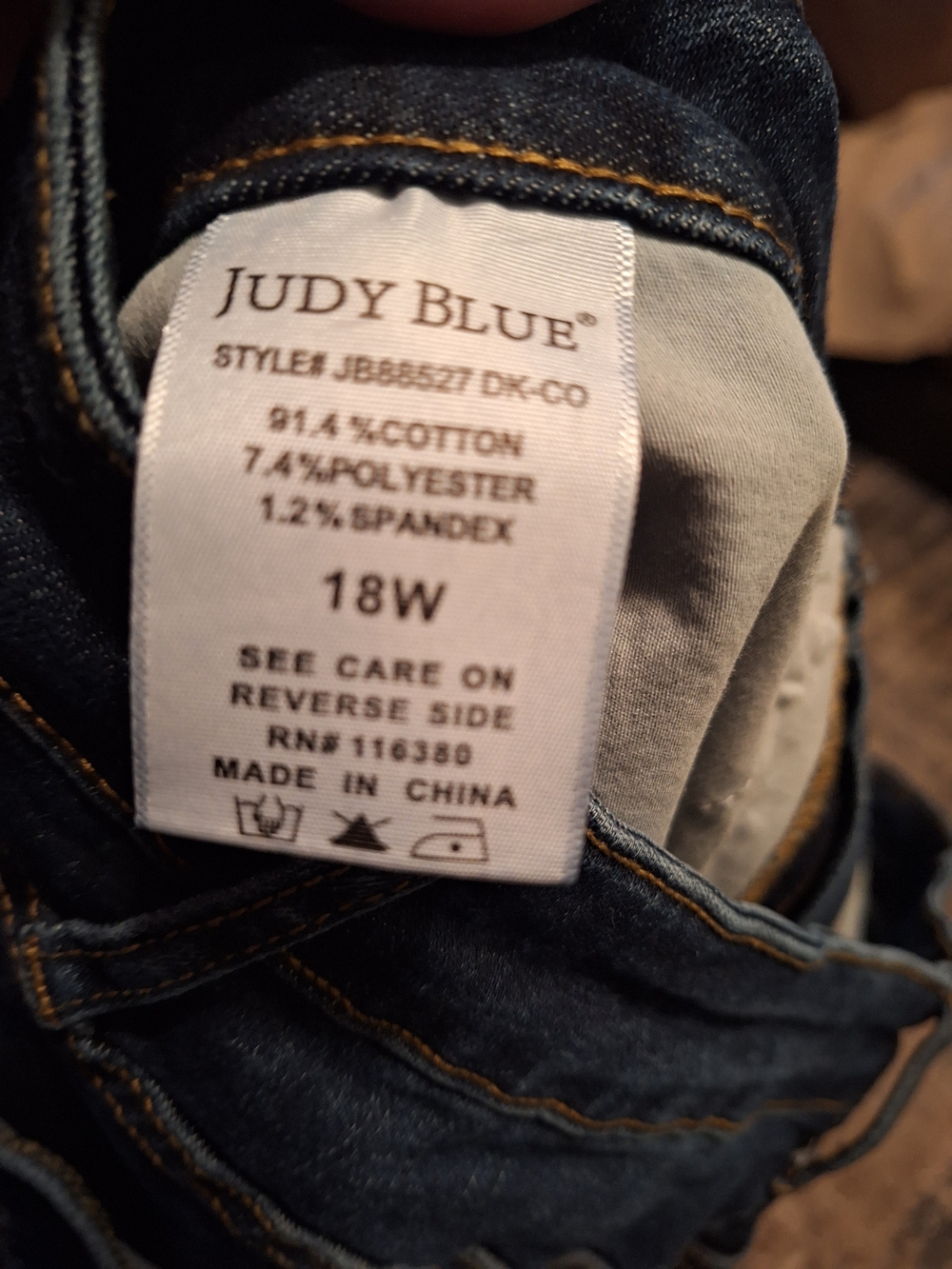 Judy Blue Skinny Jeans. Raw Hem. Like New. Sz 18W - Picture 4 of 5